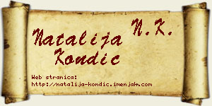 Natalija Kondić vizit kartica